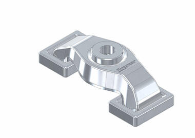 Self-levelling body clamp used to fix from 4 to 15 mm sections