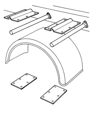 Kit di fissaggio parafanghi con 2 tubi diritti (1)