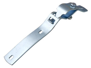 Abrazadera soporte de guardabarro, acero cincado para tubo Ø 38 a 43 mm, sin tornillos (1)