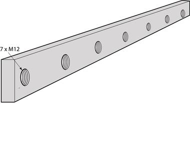 Zinc plated steel fixation bar