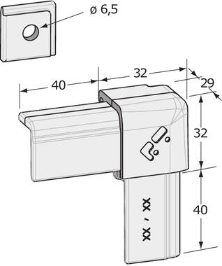 Aluminium corner (4 parts by door)