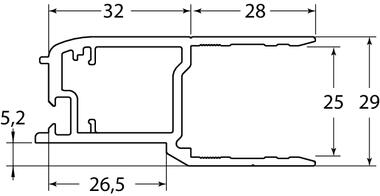 Aluminium hinge profile for quarter flush door