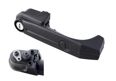 P65 Motor-driven Locking handle with 2 key number 14603, black plastic