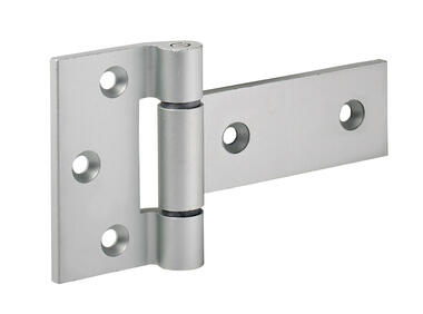 Anodized aluminium hinge with plastic washers and stainless steel pin