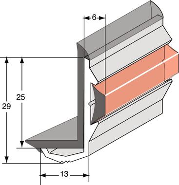 Profilo angolo in alluminio anodizzato incolore
