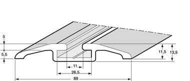 Anodized aluminium track profile without buffer