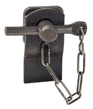 Dropside lock with chain and cylindrical cotter, self colour steel (1)