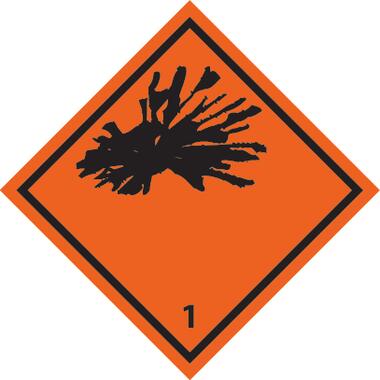 Symbole adhésif 300 x 300 mm DANGER D'EXPLOSION (1)