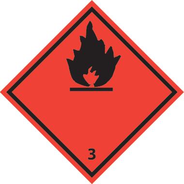 Adhesive symbol FIRE DANGER, LIQUID MATTER or INFLAMABLE GAS