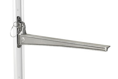 Lockable aluminium multiposition shelf bracket