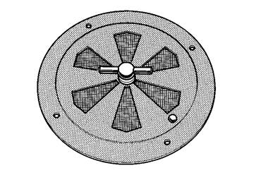 Regulador de aire de inox pulido con rejilla, Ø 150 mm (1)