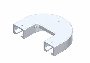 Profil nawrotu, wygięty, aluminiowy, dla profila szynowego 52 x 40 (1)
