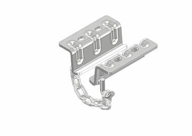 Placas inox para fijación de la corredera y del perfil curvado con cadena (1)