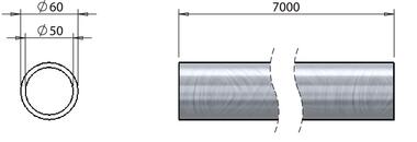 Tubo scorrimento ganci Ø60x5x7000 mm (1)
