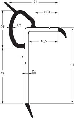 Grey/black dual-hardness PVC