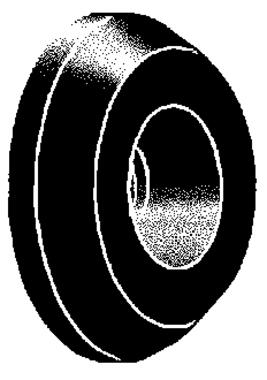 Base plástico negro con valona para tornillo Ø A = M6/F90°