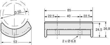 Podkładka dystansowa z tworzywa, do rury Ø 50 mm dla fotela 801110883, 801111420 (1)