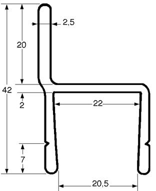 Profil ramy z wypustem, aluminiowy surowy (1)