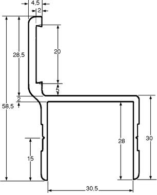 Profil ramy z wypustem, aluminiowy anodowany (1)