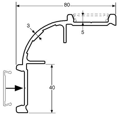 Corner profile, anodized aluminium (1)
