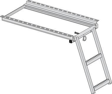 Galvanised steel folding step