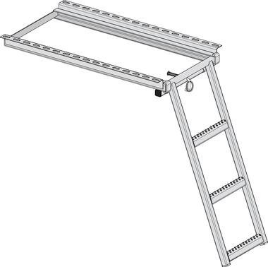 Galvanised steel folding step