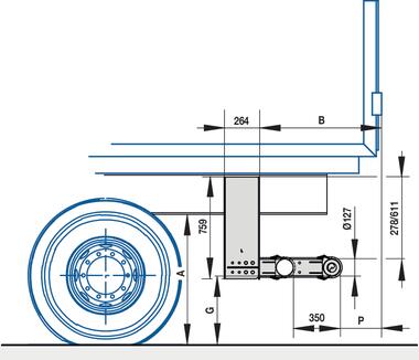 XFIX-P611A BAE R58-03 fixe multipostions tube acier Ø127 fixation latérale (2)