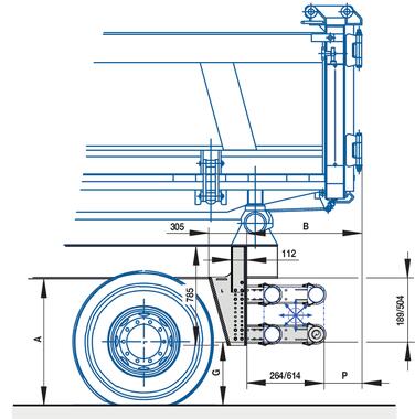 XFIX-P701A BAE R58-03 fixe multipostions à visser tube acier ø127 fixation latérale (2)