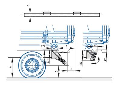 XLIFT P721L/P Zderzak tylny stalowy R58-03 podnoszony hydraulicznie (2)