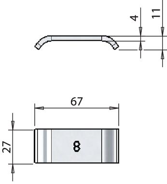 Cale de bride pour fixation de traverse de 8 mm (2)