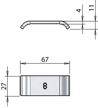 Body clamp spacer used to fix 8 mm sections (2)