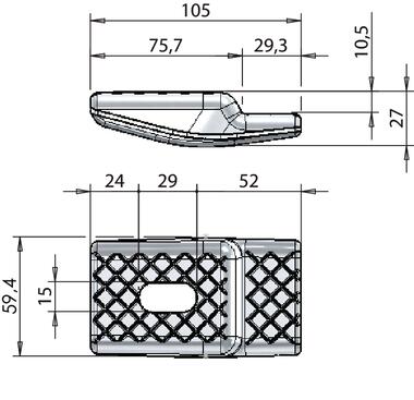 Body clamp used to fix 12 mm sections (2)