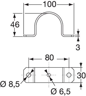 Galvanized steel fixing collar (without bolts) (2)