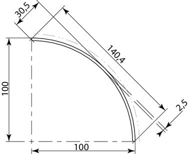 Winkelprofil, eloxiertes Aluminium für 3110474, 3110475, 3110472, 3110473 (2)