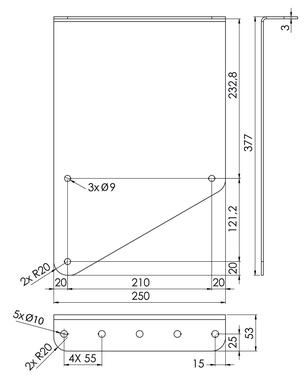 Kit supports  30/60° acier zingué pour coffres à extincteur SLIDEN (2)