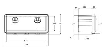 JUST 750 R Black polypropylene toolbox (2)