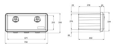 JUST 750 - Coffre à outils en polypropylène noir (2)