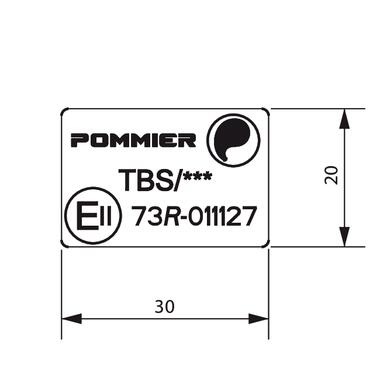 Etiquette TBS/*** 73R-011127 pour coffres acier et inox