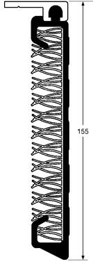 Vollständige Seitenschürze, Höhe 155 mm, mit Spritzschutzvorrichtung (1)