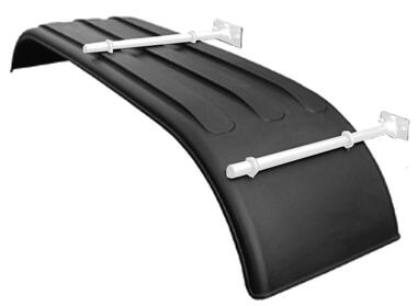 Black tandem polyethylene mudguards alone