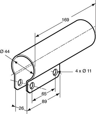 Rohstahlhalter zum Anschweißen für Kotflügelrohr Ø 40 bis 42 mm