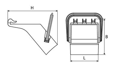 NEST Black plastic support 130° for wheel chock CROWNY 53 (2)