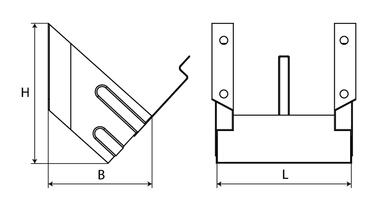 Zinc plated steel support BEGIN for wheel chock CROWNY 46 (2)