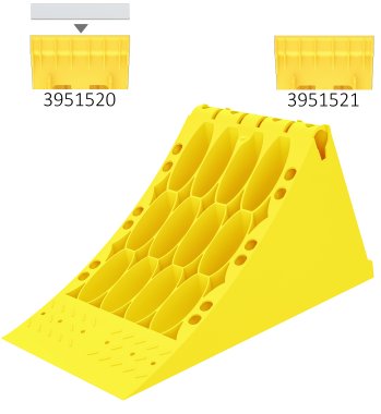 CROWNY 53 Yellow plastic wheel chock E53