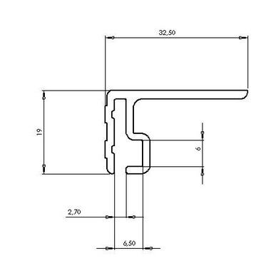 Profilo alluminio di fissaggio paraspruzzi laterali (2)