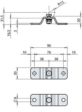 Kit de bridas para retén de puerta de aluminio (2)