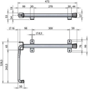 Door retainer with spring, fixing under the frame (2)