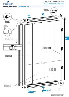 Composants pour porte remplissage aluminium multi‐vantaux (3)