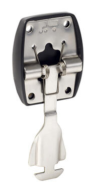 Stainless steel door hook with black plastic backplate