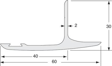 Center strip profi le, aluminium